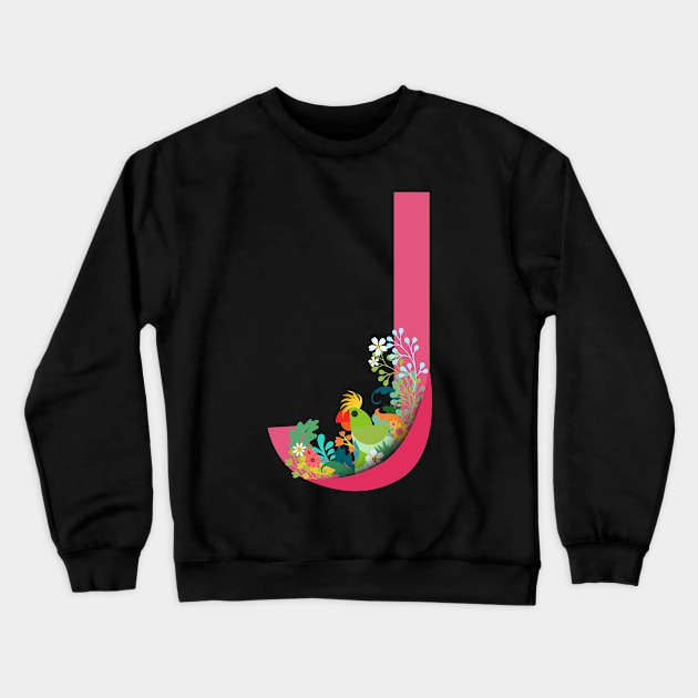 Tropical alphabet J Crewneck Sweatshirt by Susana